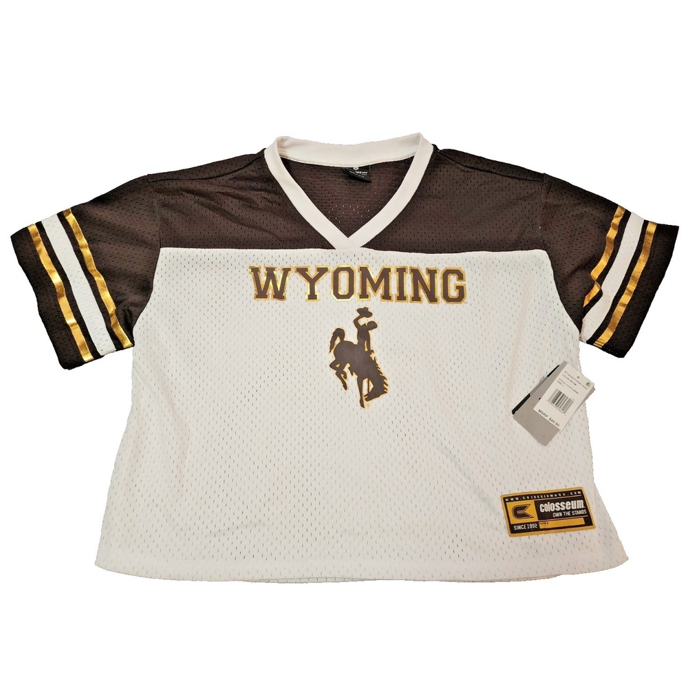 Colosseum® (Women's LARGE) Wyoming Cowboys™ Treasure Football Jersey in White